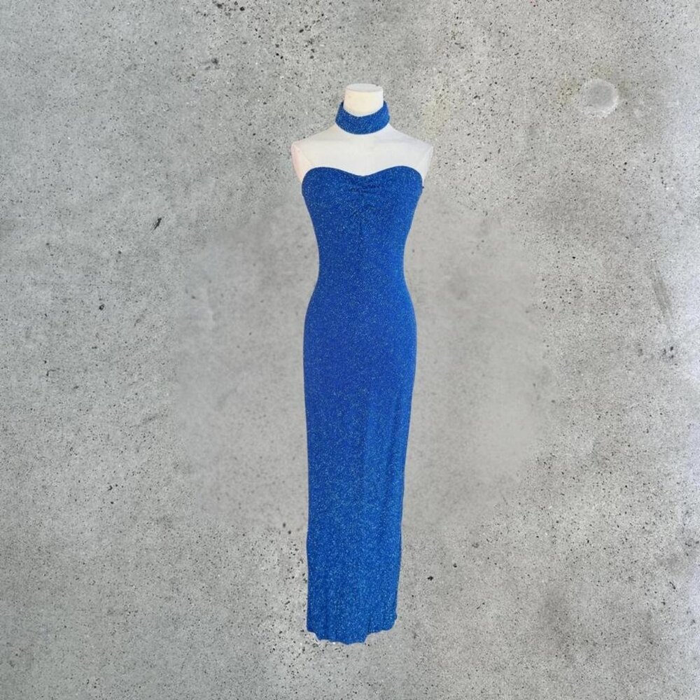 Vintage Royal Blue Formal Gown